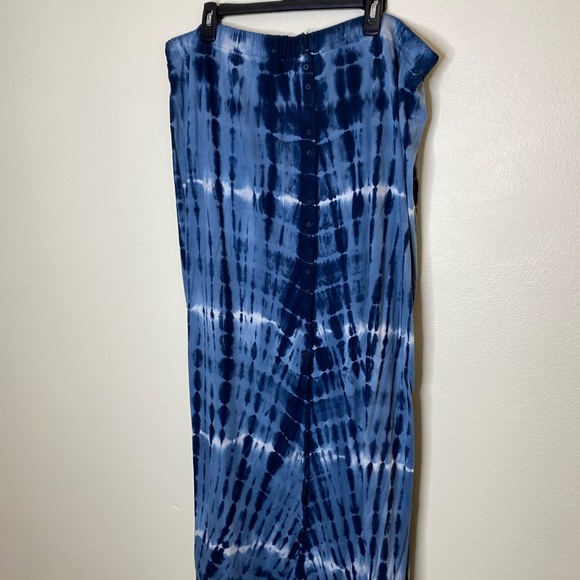 Blue and White Tie Dye Maxi Skirt 3X - Picture 1 of 4